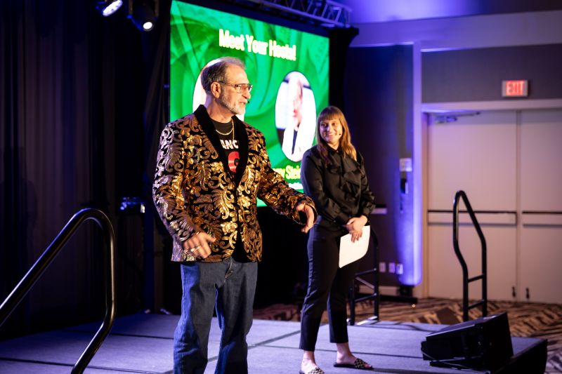 Hannah Kesler and Larry Steinhouse at Money Game Live